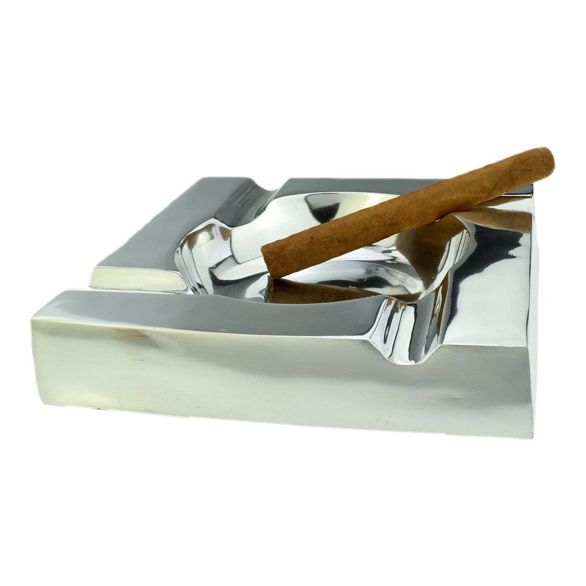 Aluminium Designer 4 Position Square Cigar Ashtray 20 x 20 x 4cm - Ashton and Finch