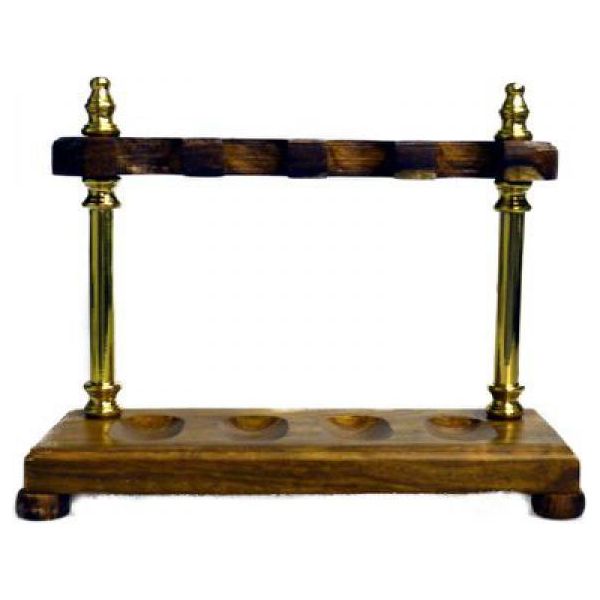 Pipe Rack 4 Position Brass Pillars Flat Pack - Ashton and Finch